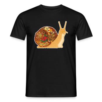 Snail Tattoo - white contour - T-shirt homme - noir - Devant - AI Model Male 178 light (178cm)