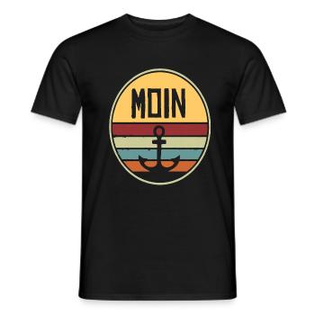 Moin Moin Nordsee Ostsee Meer Wasser Geschenkidee - Männer T-Shirt - Schwarz - Vorne - AI Model Male 178 light (178cm)