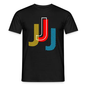 j - Men's T-Shirt - black - Front - AI Model Male 178 light (178cm)