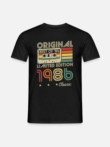 Original 1986 Jahrgang geboren Retro Geburtstag - Männer T-Shirt - Schwarz