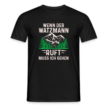 Wenn der Watzmann ruft muss ich gehen Bergsteiger - Männer T-Shirt - Schwarz - Vorne - AI Model Male 178 light (178cm)