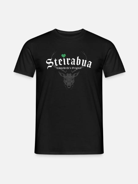 STEIRABUA STEIERMARK STEIRER ORIGINAL STEIRISCH - Männer T-Shirt - Schwarz