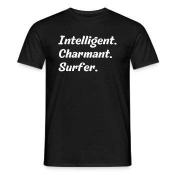 Intelligent. Charmant. Surfer - Männer T-Shirt - Schwarz - Vorne - AI Model Male 178 light (178cm)