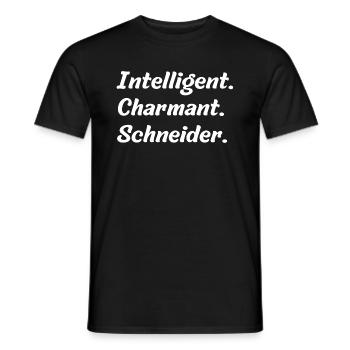 Intelligent. Charmant. Schneider - Männer T-Shirt - Schwarz - Vorne - AI Model Male 178 light (178cm)