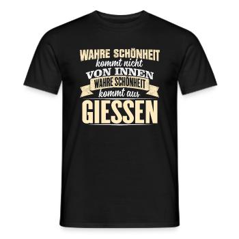 GIESSEN - Schönheit - Männer T-Shirt - Schwarz - Vorne - AI Model Male 178 light (178cm)