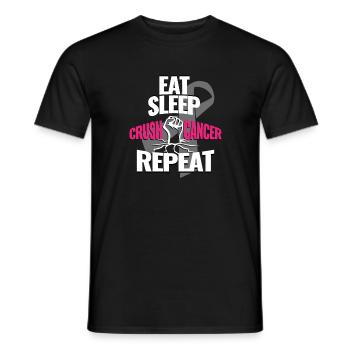 Eat Sleep Crush Cancer Repeat Family Gift - Men's T-Shirt - black - Front - AI Model Male 178 light (178cm)