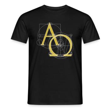 Alpha & Omega Christian Symbol - Men's T-Shirt - black - Front - AI Model Male 178 light (178cm)