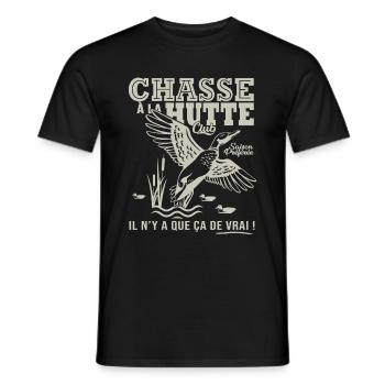 chasse à la hutte cadeau humour cool chasseur - T-shirt homme - noir - Devant - AI Model Male 178 light (178cm)