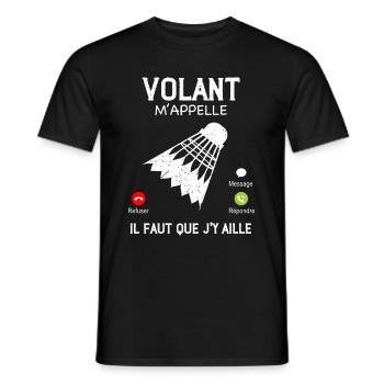 Volant m'appelle Cadeau HUmour Badminton - T-shirt homme - noir - Devant - AI Model Male 178 light (178cm)