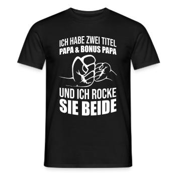 Vatertag Geschenk Vatertag Papa und Bonus Papa - Männer T-Shirt - Schwarz - Vorne - AI Model Male 178 light (178cm)
