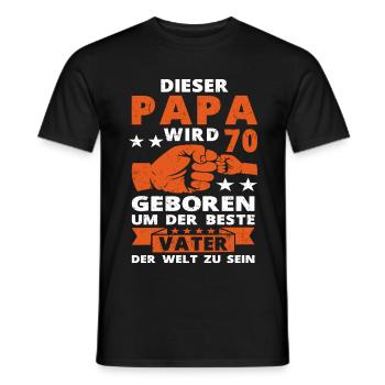 Papa 70 Geburtstag Vater 70 Jahre Spruch - Männer T-Shirt - Schwarz - Vorne - AI Model Male 178 light (178cm)