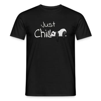 Cadeau anti-stress décontracté Just Chill Panda Bear - T-shirt homme - noir - Devant - AI Model Male 178 light (178cm)