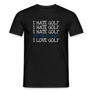 Je déteste le golf Je déteste le golf Je déteste le golf Oh! Joli cliché - T-shirt homme - noir - Devant - AI Model Male 178 light (178cm)
