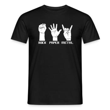 Rock Paper Metal Music Punk Drums - Men's T-Shirt - black - Front - AI Model Male 178 light (178cm)