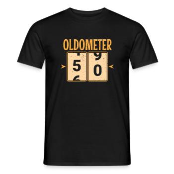 Oldometer 50th Birthday Parents Present - Men's T-Shirt - black - Front - AI Model Male 178 light (178cm)