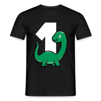 EINS DINO Dinosaurier Baby 1 Jahr - Männer T-Shirt - Schwarz - Vorne - AI Model Male 178 light (178cm)