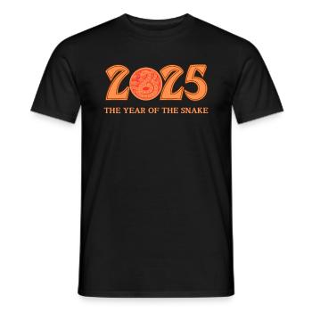 The Year Of The Snake 2025 - Chinese Year - Men's T-Shirt - black - Front - AI Model Male 178 light (178cm)