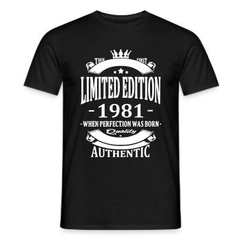 Limited Edition 1981 - Männer T-Shirt - Schwarz - Vorne - AI Model Male 178 light (178cm)