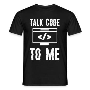 Codage Programmation Talk Code To Me - T-shirt homme - noir - Devant - AI Model Male 178 light (178cm)