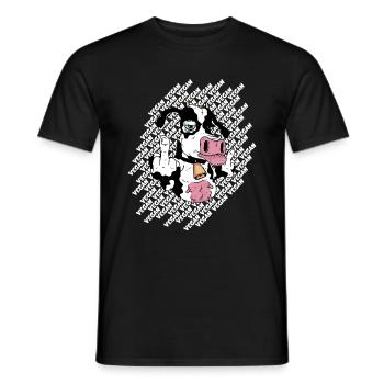 VEGAN COW VEGAN - Men's T-Shirt - black - Front - AI Model Male 178 light (178cm)