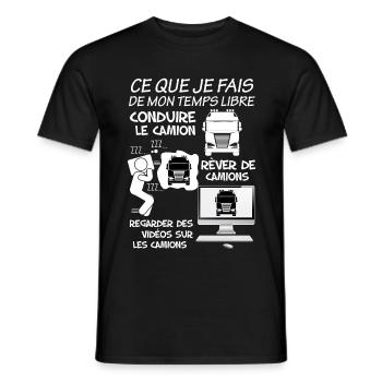 Le camion est ma passion cadeau chauffeur routier - T-shirt homme - noir - Devant - AI Model Male 178 light (178cm)