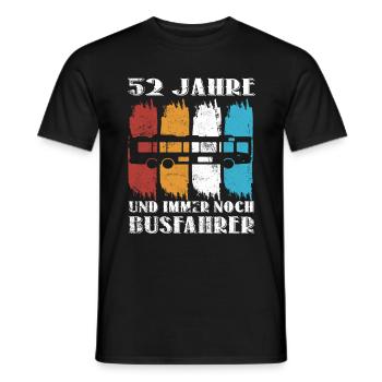 Busfahrer 52 Jahre Busfahren Beruf 52 Geburtstag - Männer T-Shirt - Schwarz - Vorne - AI Model Male 178 light (178cm)