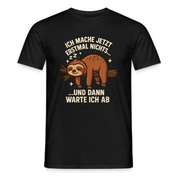Sloth Saying Funny Office - Men's T-Shirt - black - Front - AI Model Male 178 light (178cm)