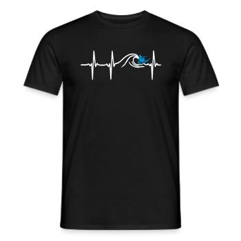 Heart Beat Surfing - Männer T-Shirt - Schwarz - Vorne - AI Model Male 178 light (178cm)