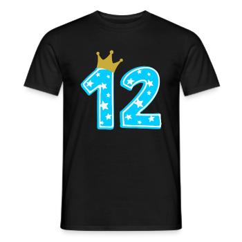 12 Krone 12. Geburtstag 12 Jahre - Männer T-Shirt - Schwarz - Vorne - AI Model Male 178 light (178cm)