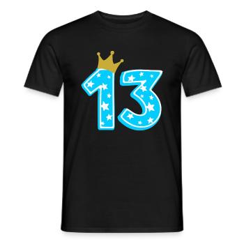13 Krone 13th birthday 13 years - Men's T-Shirt - black - Front - AI Model Male 178 light (178cm)