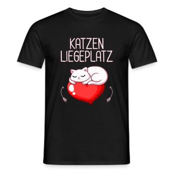 Katzen Outfit Damen Katze Liegeplatz Katzenmotiv - Männer T-Shirt - Schwarz - Vorne - AI Model Male 178 light (178cm)