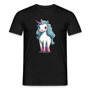Süßes ausgefallenes Einhorn | Fantasie und Magie - Männer T-Shirt - Schwarz - Vorne - AI Model Male 178 light (178cm)