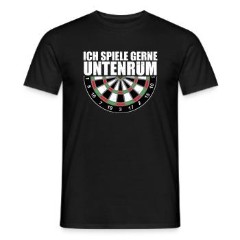 Ich spiele gerne untenrum Dart Darten Dartfan 180 - Männer T-Shirt - Schwarz - Vorne - AI Model Male 178 light (178cm)