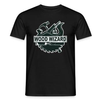 Woodworking Wood Wizard - Men's T-Shirt - black - Front - AI Model Male 178 light (178cm)