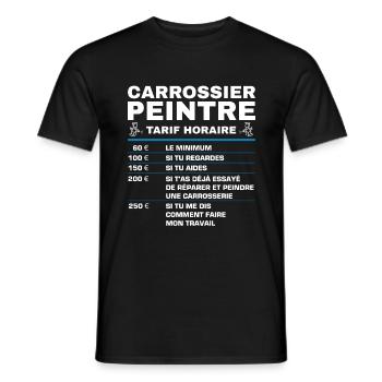 Carrossier Peintre Tarif Horaire Humour - T-shirt homme - noir - Devant - AI Model Male 178 light (178cm)