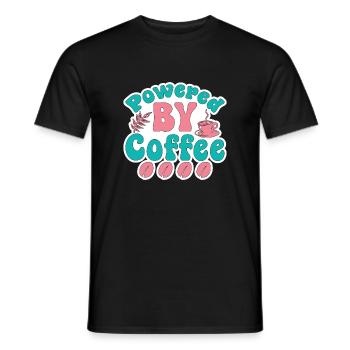 mum powered by coffee - Men's T-Shirt - black - Front - AI Model Male 178 light (178cm)