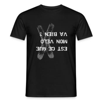 est ce que mon vélo va bien - T-shirt homme - noir - Devant - AI Model Male 178 light (178cm)