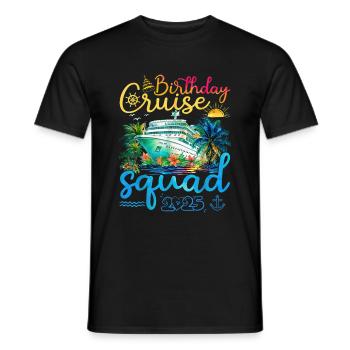 Birthday Cruise Squad 2025 - Men's T-Shirt - black - Front - AI Model Male 178 light (178cm)