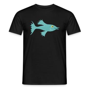 Fisch petrol - Männer T-Shirt - Schwarz - Vorne - AI Model Male 178 light (178cm)
