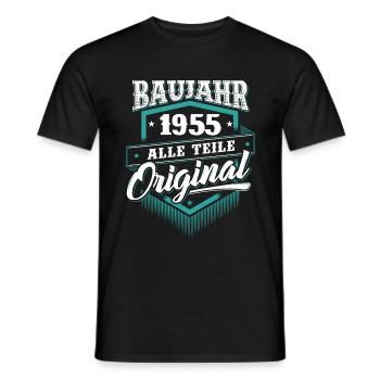 1955 Geburtsjahr Geburtstag Geburt geboren - Männer T-Shirt - Schwarz - Vorne - AI Model Male 178 light (178cm)