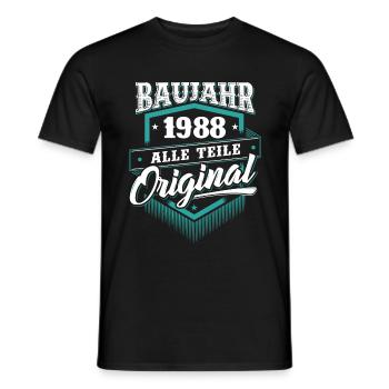 1988 Geburtsjahr Geburtstag Geburt geboren - Männer T-Shirt - Schwarz - Vorne - AI Model Male 178 light (178cm)