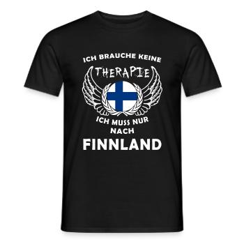 Therapie Finnland - Männer T-Shirt - Schwarz - Vorne - AI Model Male 178 light (178cm)