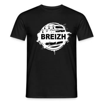 Bretagne - Breizh - T-shirt homme - noir - Devant - AI Model Male 178 light (178cm)