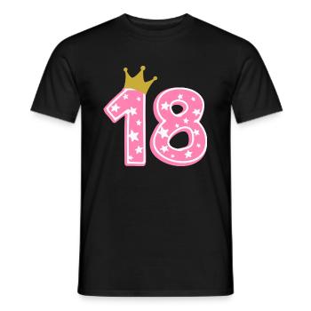 18 Krone 18. Geburtstag 18 Jahre - Männer T-Shirt - Schwarz - Vorne - AI Model Male 178 light (178cm)