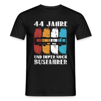 Busfahrer 44 Jahre Busfahren 44 Geburtstag Spruch - Männer T-Shirt - Schwarz - Vorne - AI Model Male 178 light (178cm)