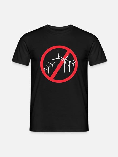 Stop Wind Turbines - Men's T-Shirt - black