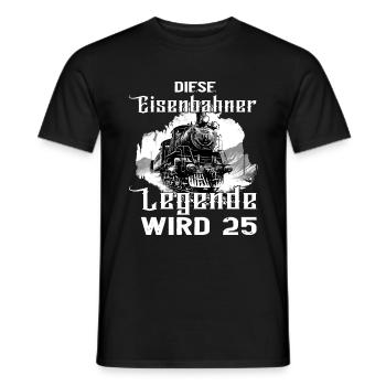 Eisenbahner 25 Geburtstag Eisenbahn Beruf Spruch - Männer T-Shirt - Schwarz - Vorne - AI Model Male 178 light (178cm)