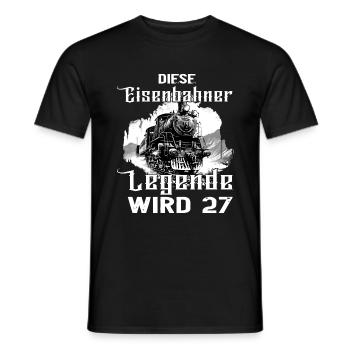 27 Geburtstag Eisenbahner Eisenbahn Beruf Spruch - Männer T-Shirt - Schwarz - Vorne - AI Model Male 178 light (178cm)