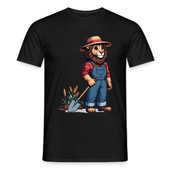Cute Lion Farmer - Männer T-Shirt - Schwarz - Vorne - AI Model Male 178 light (178cm)