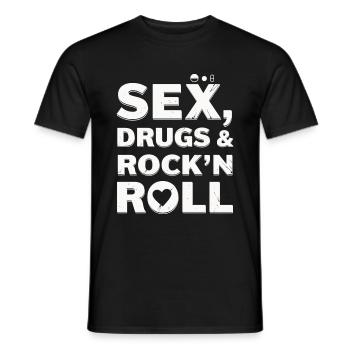Sexe, drogues et rock’n’roll - T-shirt homme - noir - Devant - AI Model Male 178 light (178cm)